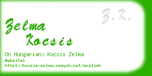 zelma kocsis business card